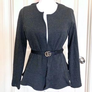 JANE & DELANCEY DARK GREY PEPLUM JACKET